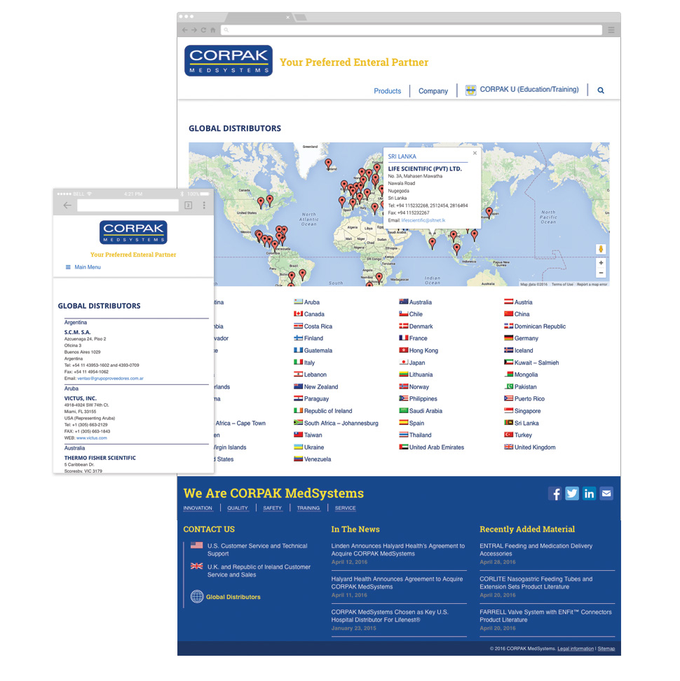 Interactive global distributor map